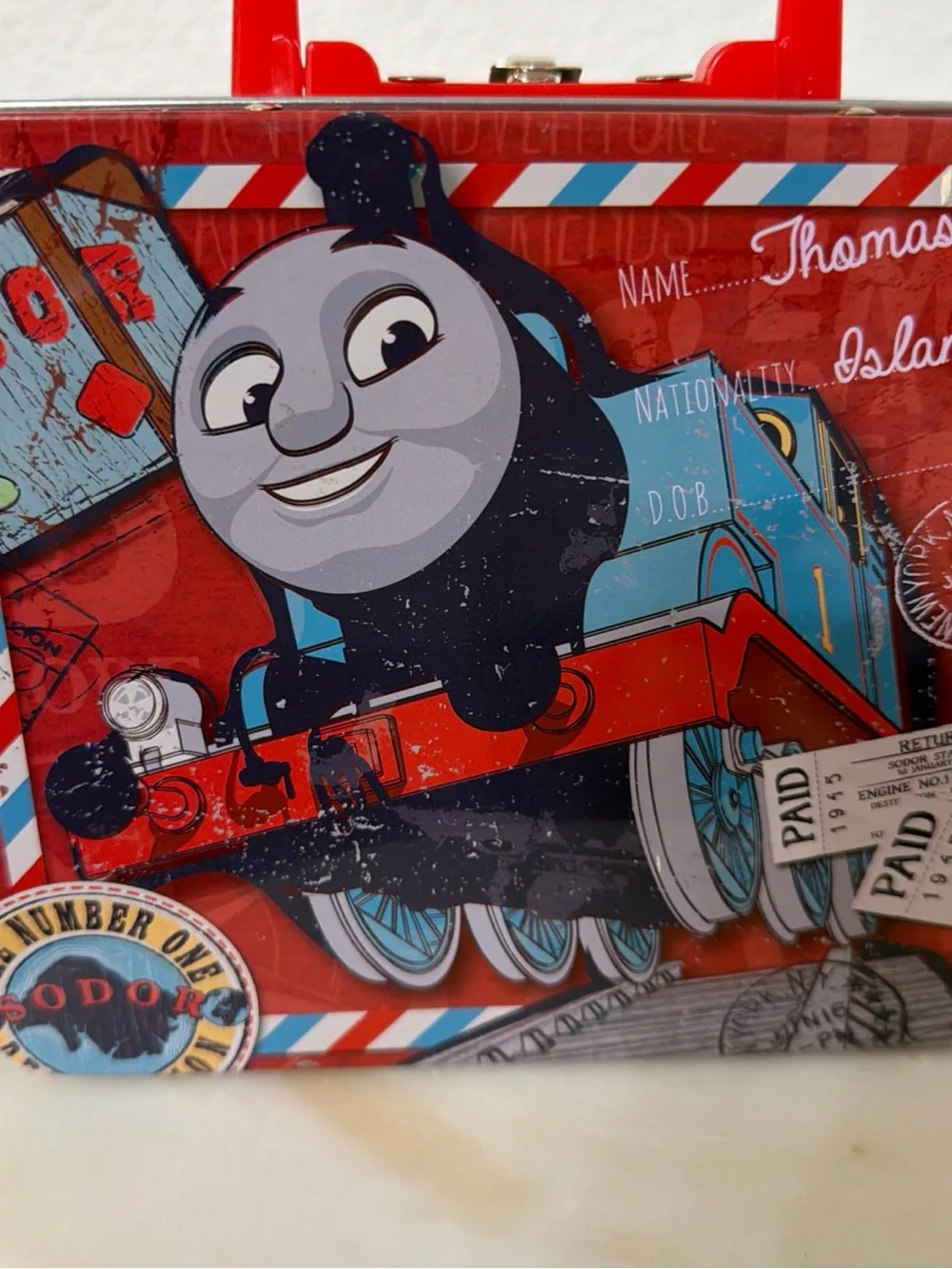 Thomas The Tank Engine Distressed Lunchbox & 24 Piece Complete Puzzle